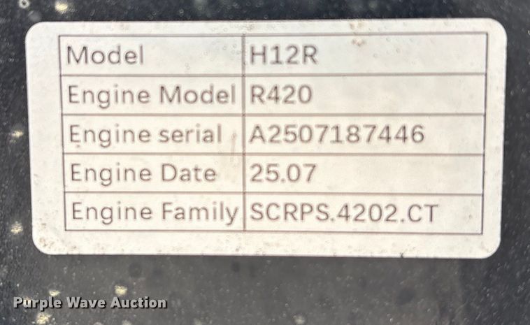 image for item FG2564 2025 CFG Industrial H12R Mini excavator