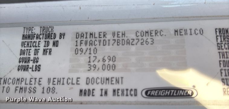 image for item FI0121 2011 Freightliner Business Class M2 Bucket Truck