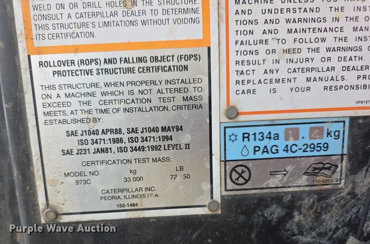 image for item FI0747 2003 Caterpillar 973C track loader