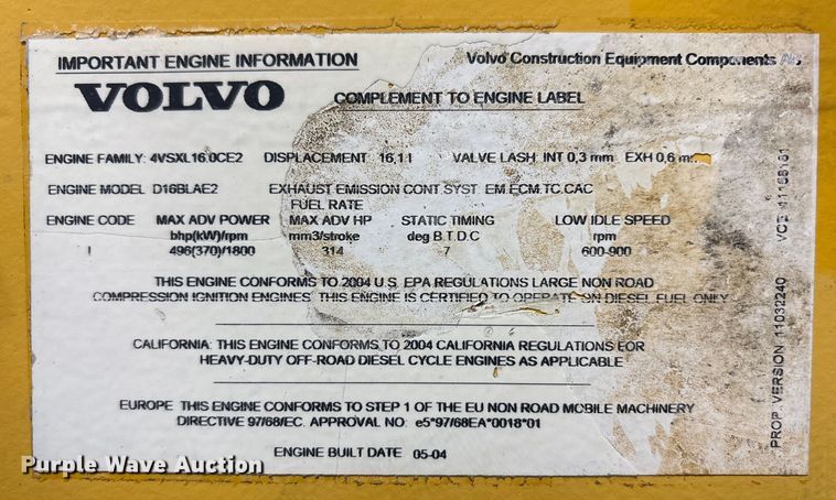 image for item FK1054 2005 Volvo L330E wheel loader