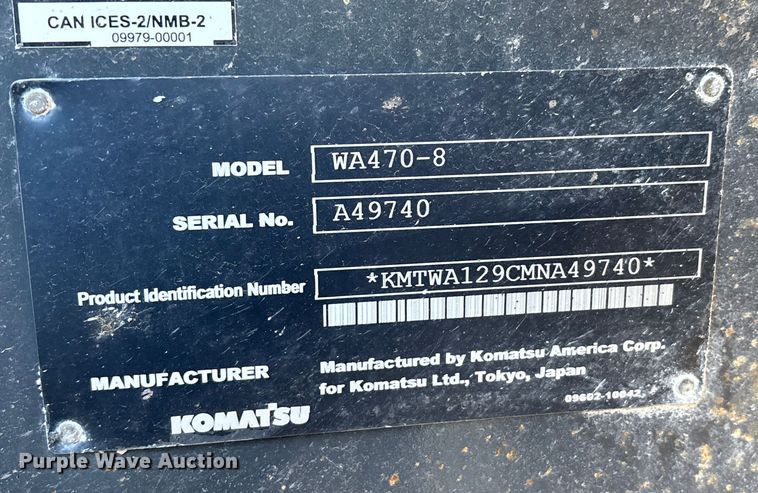 image for item FK1058 2019 Komatsu WA470 wheel loader