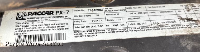 image for item FK2504 2020 Peterbilt 337 Flat Bed