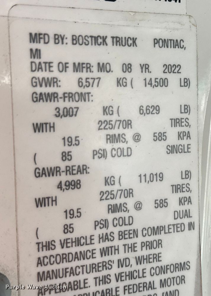 image for item YA1536 2022 Chevrolet  4500 Crew Cab dump truck