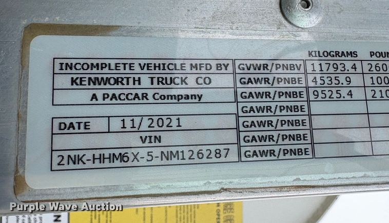 image for item YA1643 2022 Kenworth T270 water truck