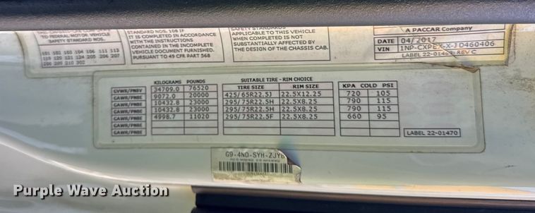 image for item YA1715 2018 Peterbilt 567 crane truck