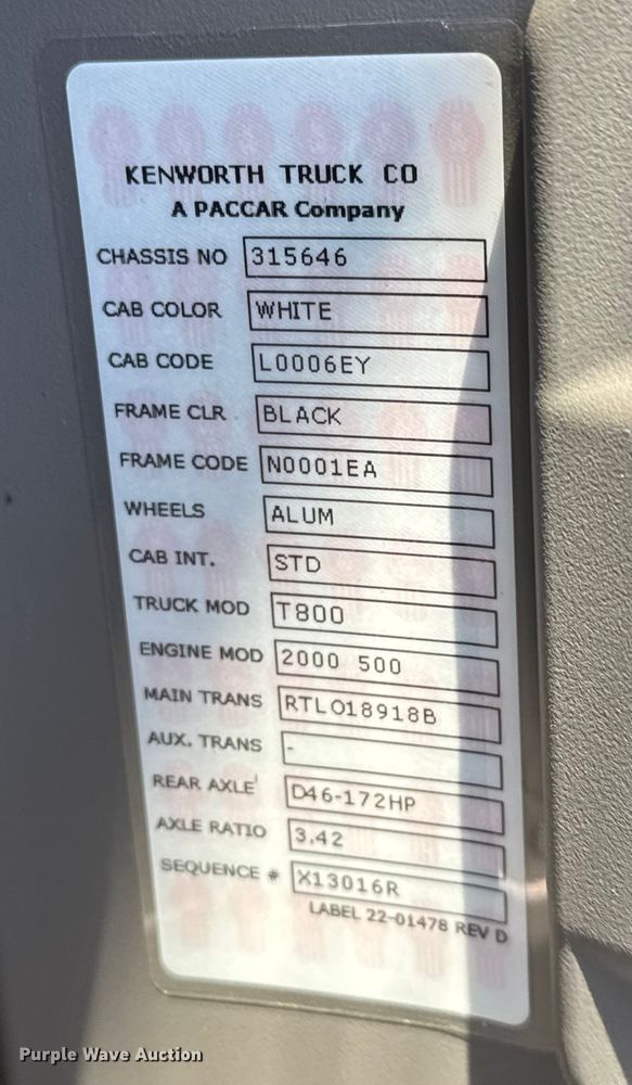 image for item YA1805 2024 Kenworth T800 vacuum truck