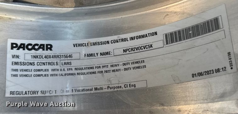 image for item YA1805 2024 Kenworth T800 vacuum truck