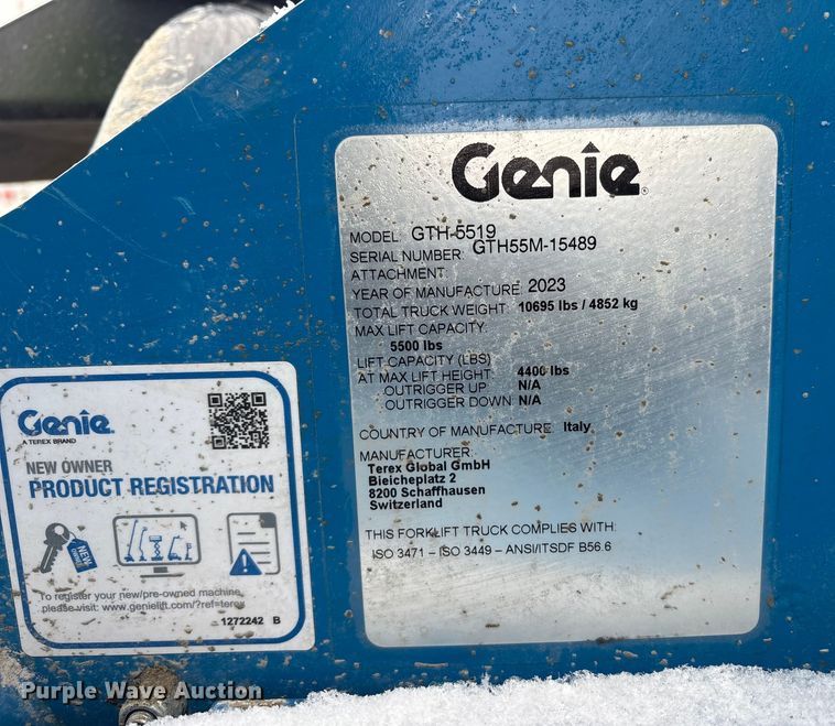 image for item YA1892 2023 Genie GTH-5519 telehandler