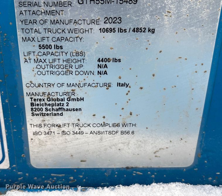 image for item YA1892 2023 Genie GTH-5519 telehandler