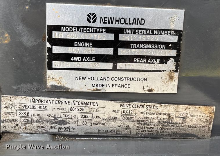 image for item DW7383 2003 New Holland LM430 telehandler