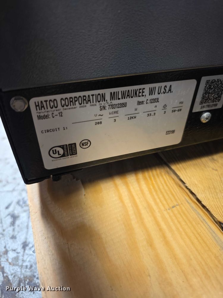 image for item DZ3747 Hatco C12 water heater booster