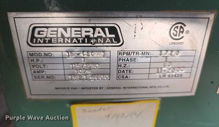 image for item DZ3766 International General 15020M1 oscillating spindle sander