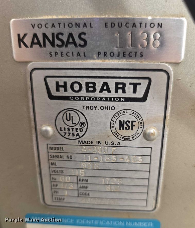 image for item DZ3773 Hobart A200E  mixer