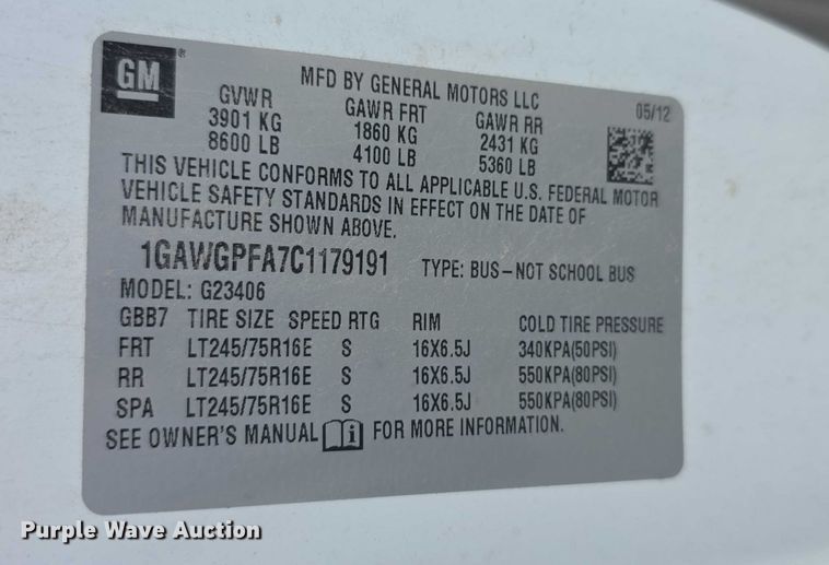 image for item DZ3792 2012 Chevrolet Express van