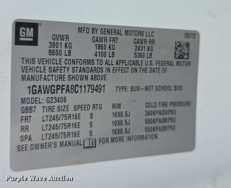 image for item DZ3793 2012 Chevrolet Express van