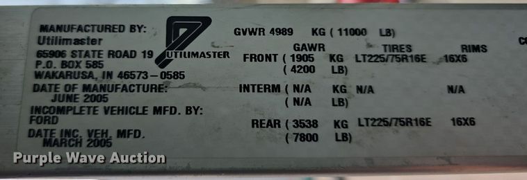 image for item DZ3795 2005 Ford Econoline Utilimaster delivery van