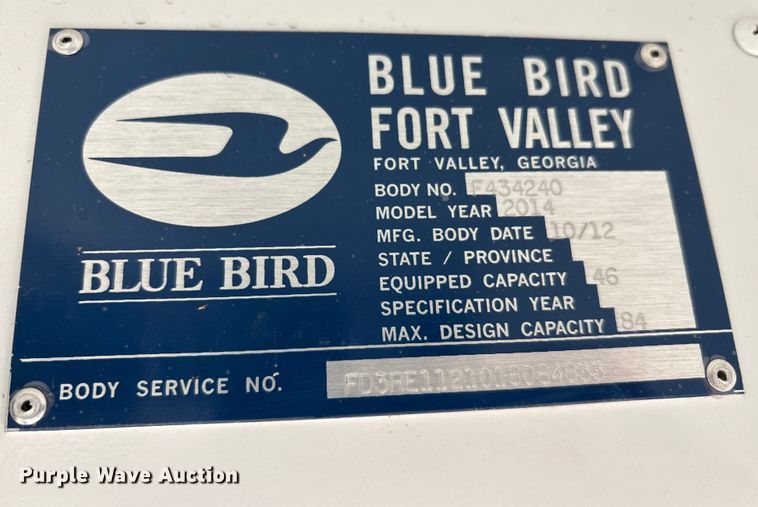 image for item EA7872 2014 Blue Bird All American school bus