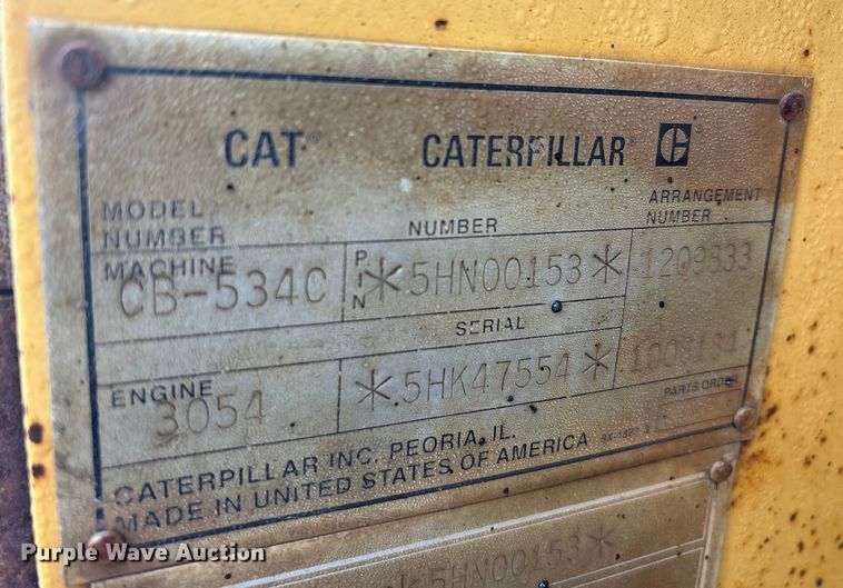 image for item EA7903 1996 Caterpillar CB-534C double drum vibratory roller