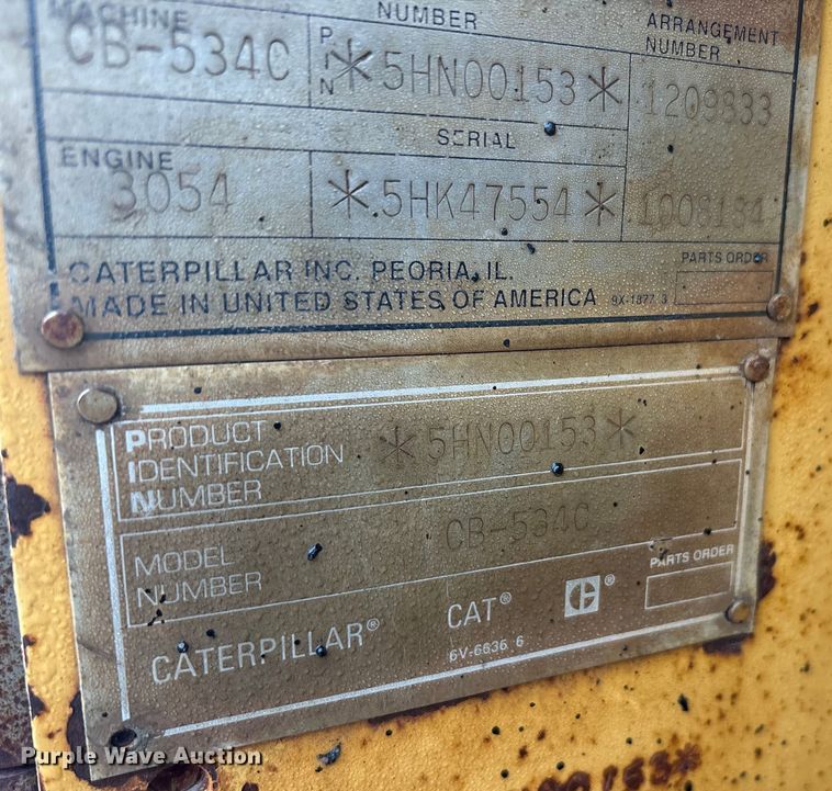 image for item EA7903 1996 Caterpillar CB-534C double drum vibratory roller