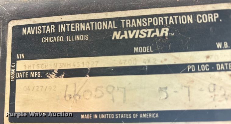 image for item EA7904 1992 International 4700 dump truck