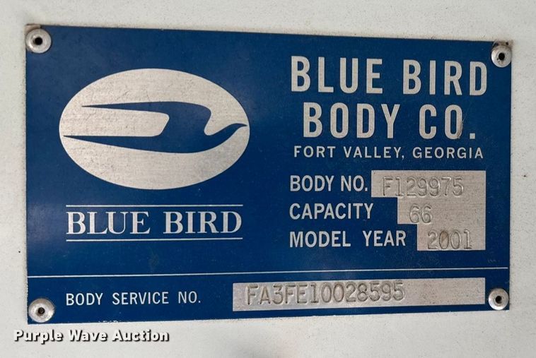image for item ED2239 2001 Blue Bird All American school bus