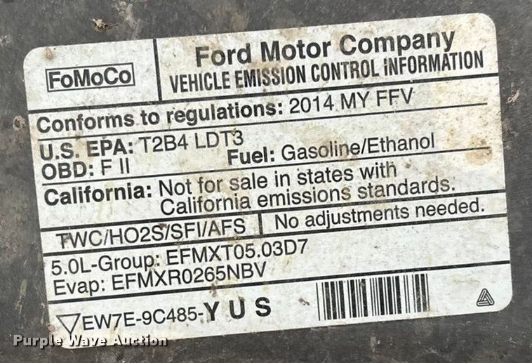 image for item ED2467 2014 Ford F150 Ext. Cab pickup truck