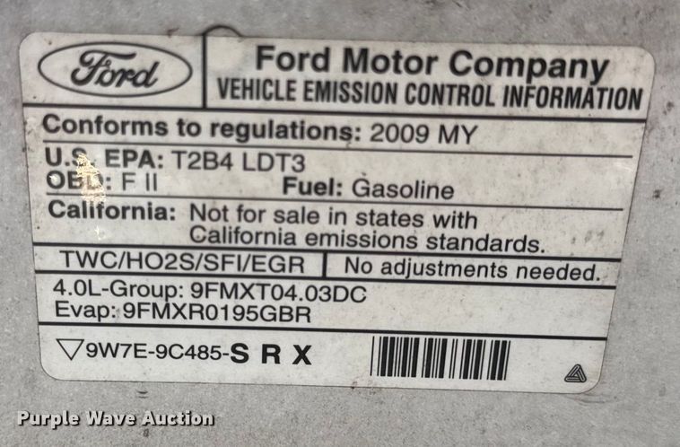 image for item EN0830 2009 Ford Explorer SUV