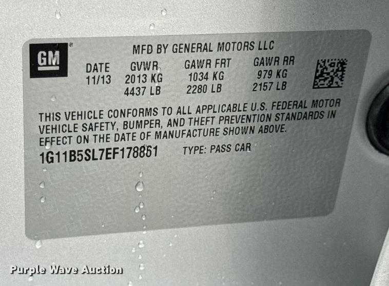 image for item EN0852 2014 Chevrolet Malibu Sedan