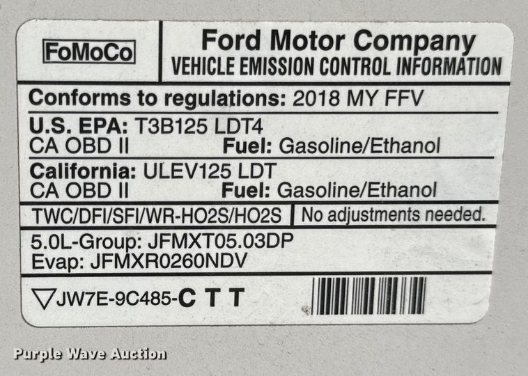 image for item ER0367 2018 Ford F150  Ext. Cab pickup truck