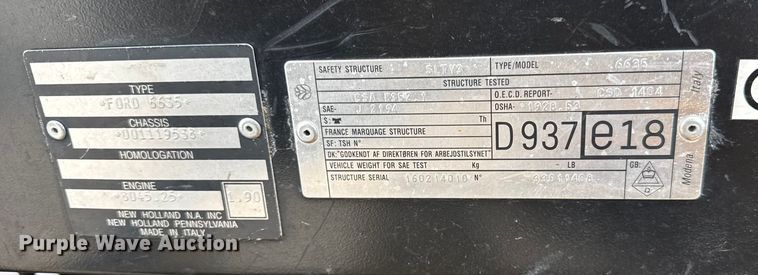 image for item ER0376 1997 New Holland 6635 tractor