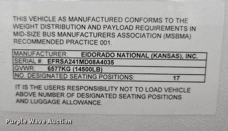 image for item ES2667 2013 Ford Eldorado shuttle bus