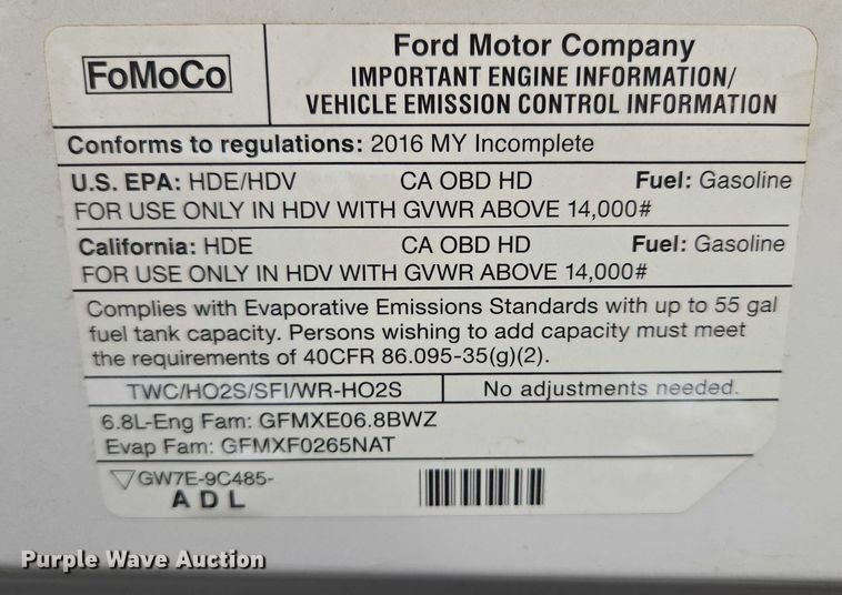 image for item ES2668 2016 Ford Advantage 240 shuttle bus