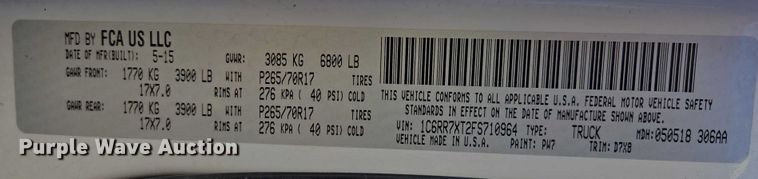 image for item ES2720 2015 RAM 1500 SSV Crew Cab pickup truck