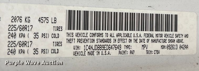 image for item ET8621 2014 Jeep Compass SUV