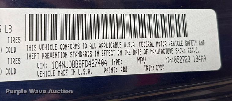 image for item ET8622 2015 Jeep Compass SUV