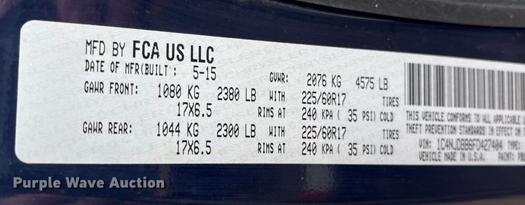 image for item ET8622 2015 Jeep Compass SUV