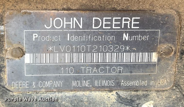 image for item EV2593 2003 John Deere 110 backhoe