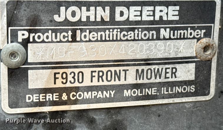 image for item FB0557 John Deere F930 lawn mower