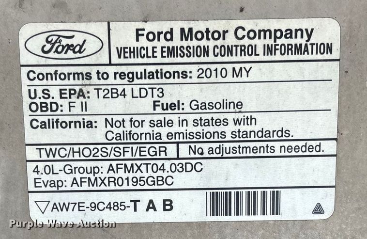 image for item FI1613 2010 Ford Explorer XLT SUV