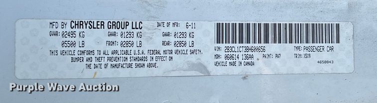 image for item FI1614 2011 Dodge Charger Police 