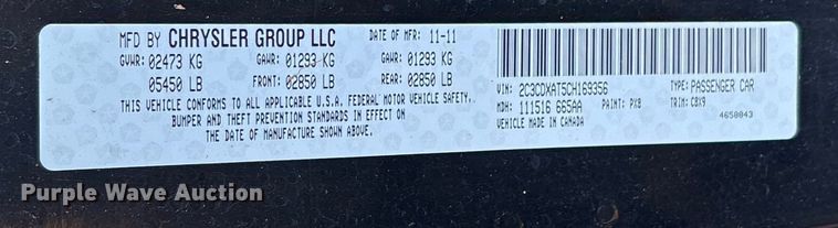 image for item FI1624 2012 Dodge Charger Police