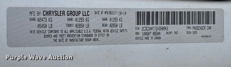 image for item FI1629 2014 Dodge Charger Police 