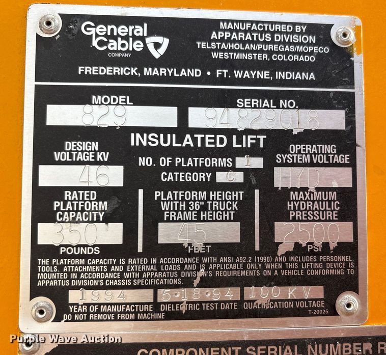 image for item FK1087 1994 Ford F700 bucket truck