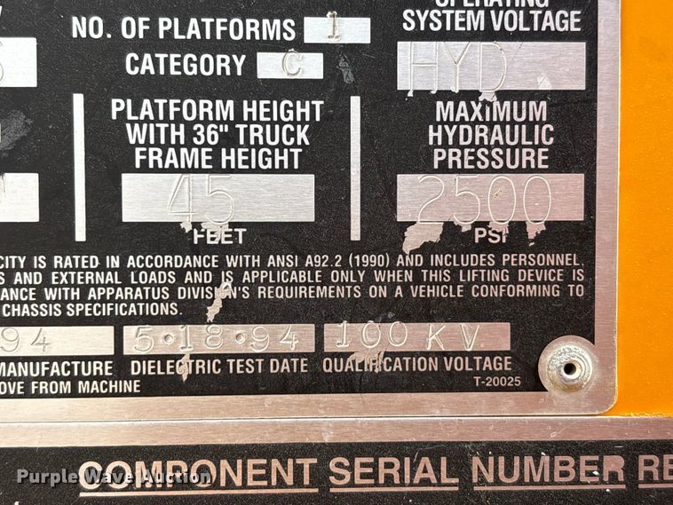 image for item FK1087 1994 Ford F700 bucket truck