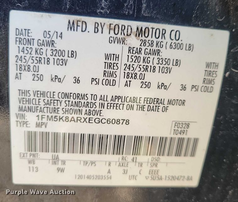 image for item NO9838 2014 Ford Explorer Police Interceptor SUV