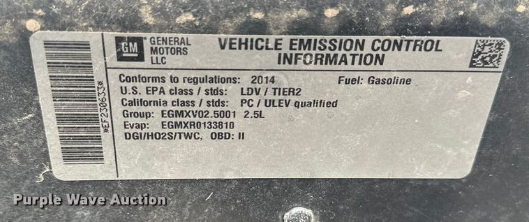 image for item OJ9915 2014 Chevrolet Malibu 