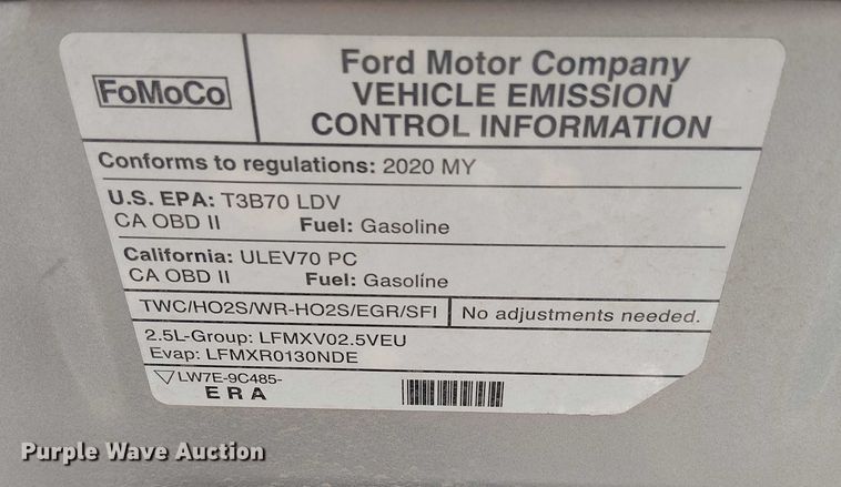 image for item OJ9935 2020 Ford Fusion 