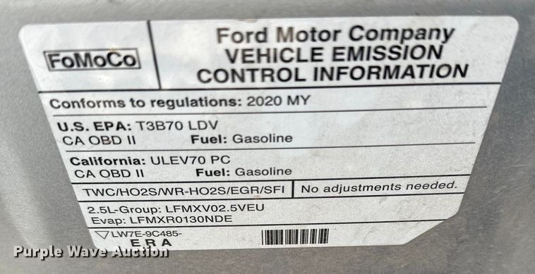 image for item OJ9936 2020 Ford Fusion 