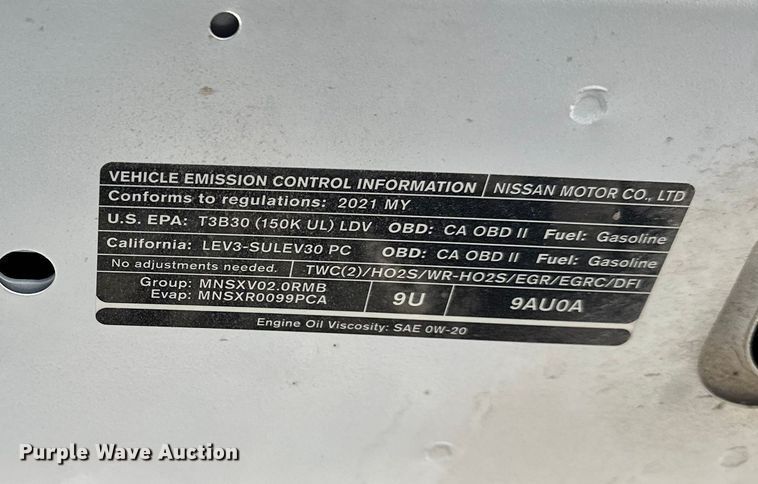 image for item OJ9941 2021 Nissan Sentra 