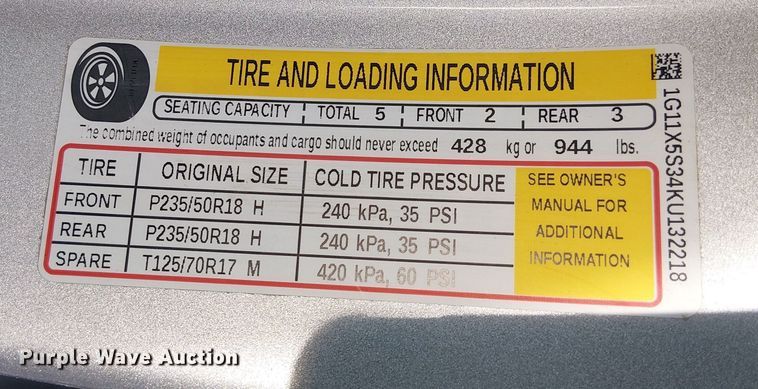 image for item OJ9942 2019 Chevrolet Impala 